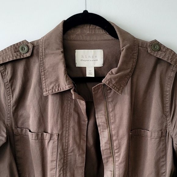 HINGE Khaki Brown Utility Jacket - Size XS - Picture 4 of 9